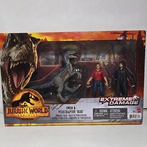 Mattel Jurassic World Owen Grady & Velociraptor Blue 3.8 inch Action Figure
